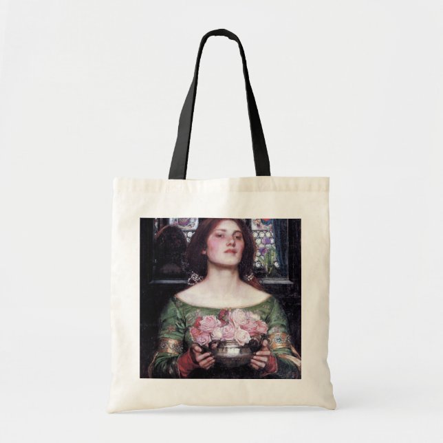 Tote Bag Lady and Roses, John William Waterhouse (Devant)