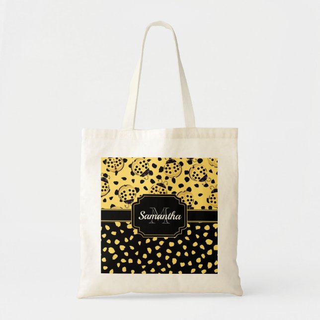 Tote Bag Ladybugs Jaune (Devant)