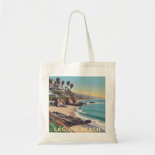 Tote Bag Laguna Beach California Graphic Art Retro Inspiré