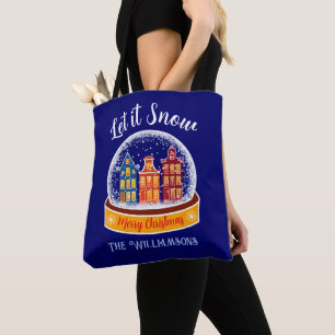 Tote Bag Laisser neige Snowglobe Amsterdam Village de Noël
