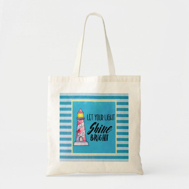 Tote Bag Laissez votre lumière briller la typographie du ph (Devant)