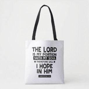 Tote Bag Lamentations 3:24 Le Seigneur est mes Partages Cit