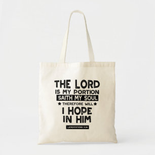 Tote Bag Lamentations 3:24 Le Seigneur est mes Quotes de Pa