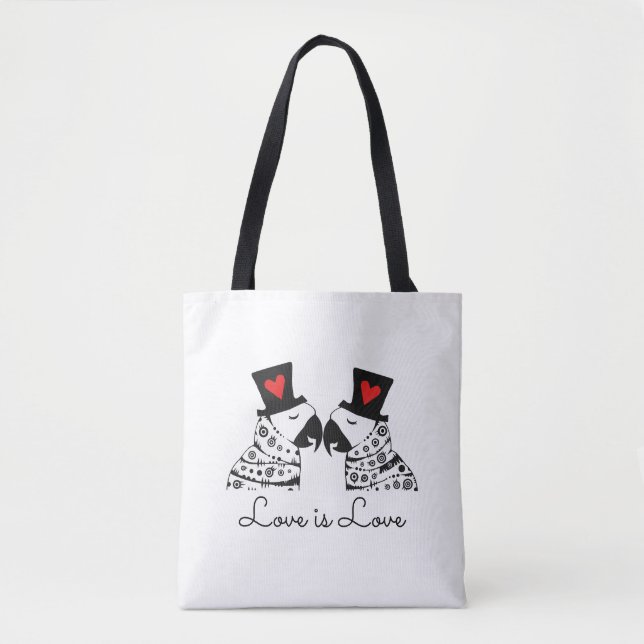 Tote Bag L'Amour, c'est le perroquet gay (Devant)