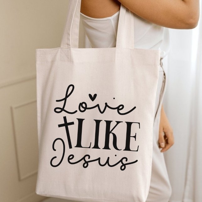 Tote Bag L'amour comme Jésus la foi chrétienne Graphique (Love Like Jesus Christian Faith Graphic Tote Bag)