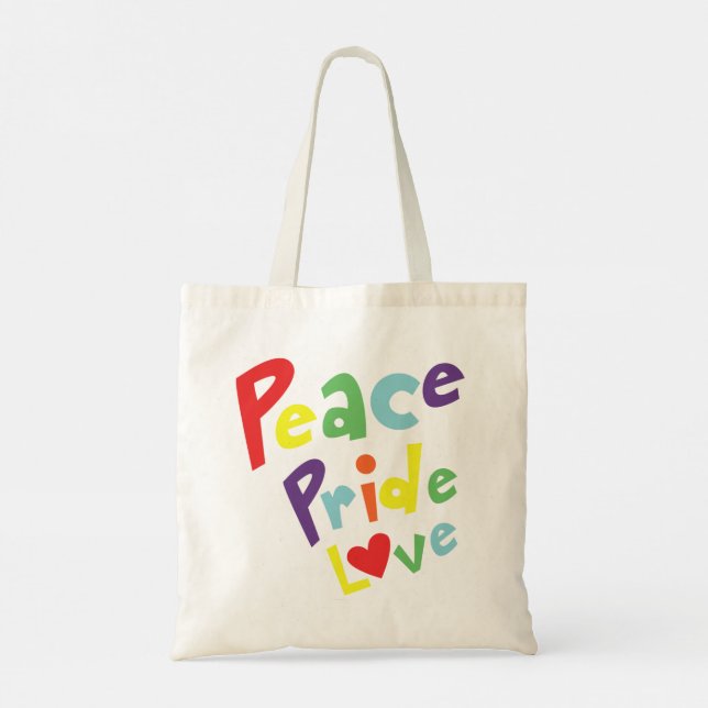 Tote Bag L'amour de la fierté de paix (Dos)
