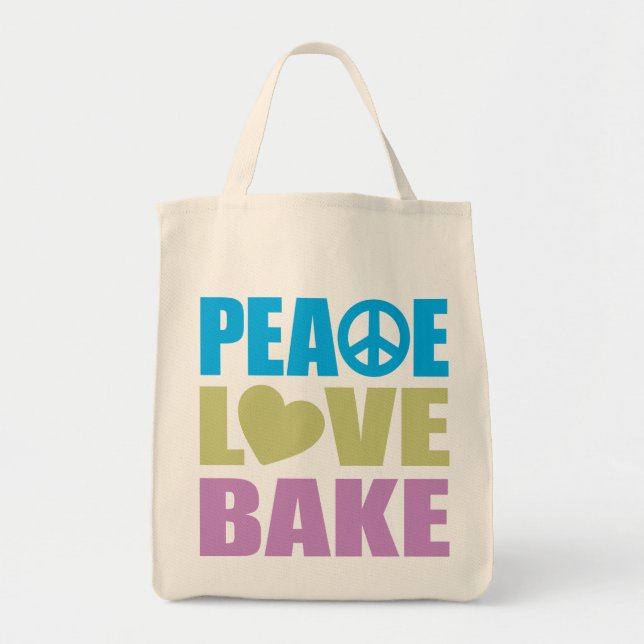 Tote Bag L'amour de paix font cuire au four (Devant)