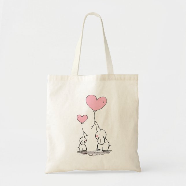 Tote Bag L'amour des éléphants (Devant)
