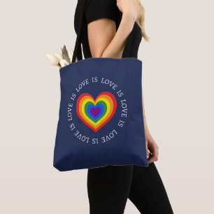 Tote Bag L'amour est l'amour Cœur arc-en-ciel Fierté LGBTQ