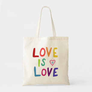 Tote Bag L'AMOUR EST L'AMOUR Colorful FÊTE À LA Main