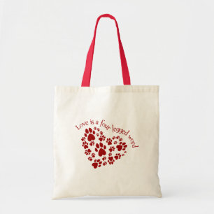 Tote Bag L'amour est un mot quatre à jambes