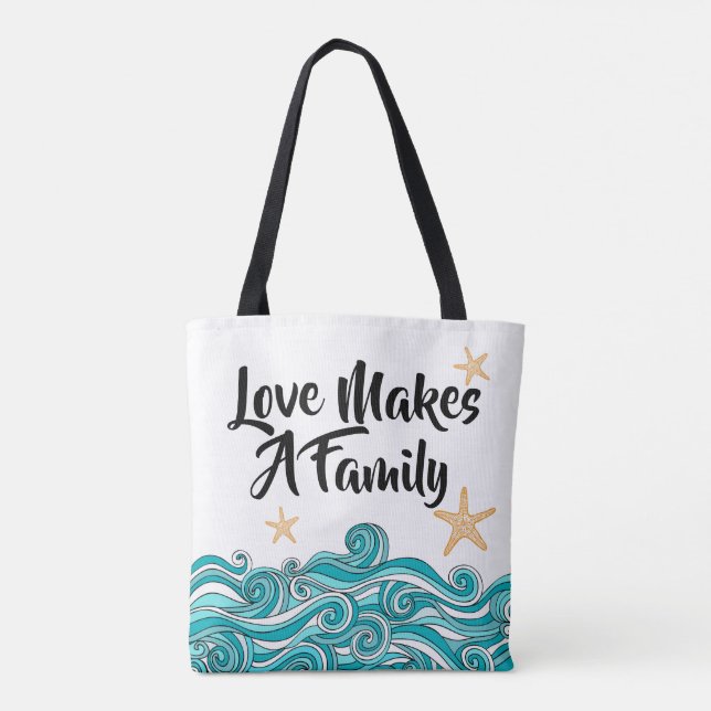 Tote Bag L'amour fait une adoption de famille - histoire (Dos)