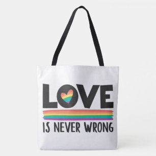 Tote Bag L'amour n'est jamais mal arc-en-ciel le mois de la
