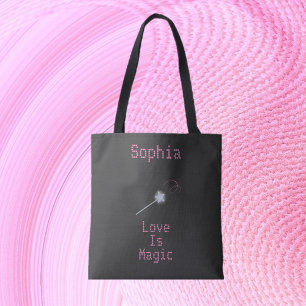 Tote Bag L'amour noir et rose est magique
