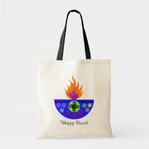 Tote Bag Lampe colorée Diya de Diwali
