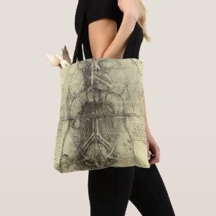 Tote Bag L'anatomie humaine de Léonard de Vinci, Torse fémi