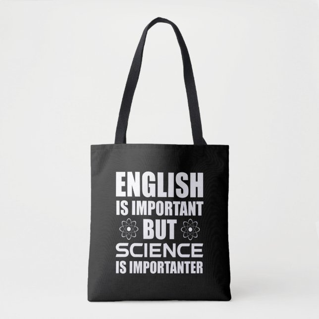 Tote Bag L'Anglais Est Important, Mais La Science Est Impor (Devant)