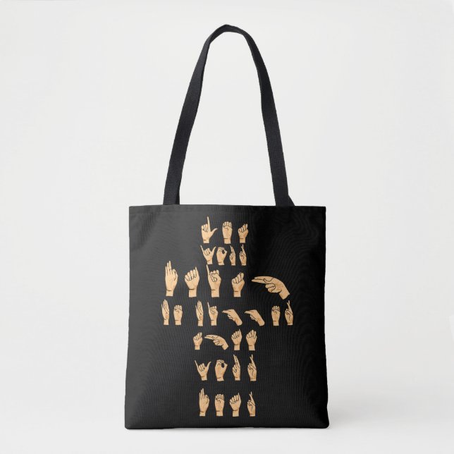 Tote Bag Langue des signes - Citation ASL pour les chrétien (Devant)