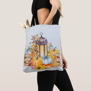 Tote Bag Lanterne, Oiseau bleu et tournesols