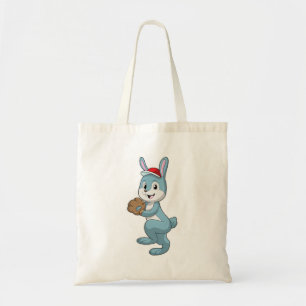Tote Bag Lapin au baseball avec gant de baseball