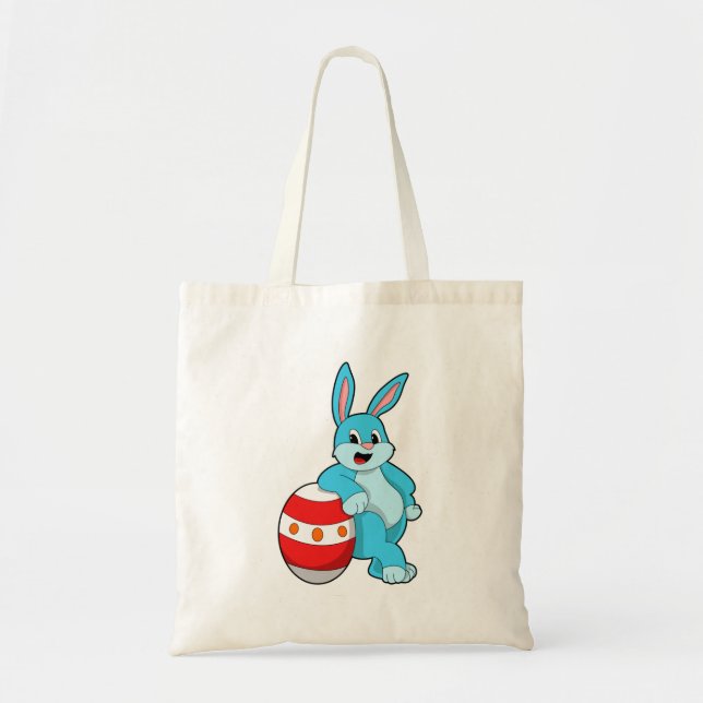Tote Bag Lapin avec oeuf de Pâques (Devant)