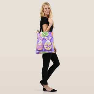 Tote Bag lapin avec oeufs de pâques