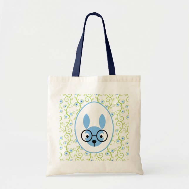 Tote Bag Lapin Avec Verres Ressort Floral (Devant)