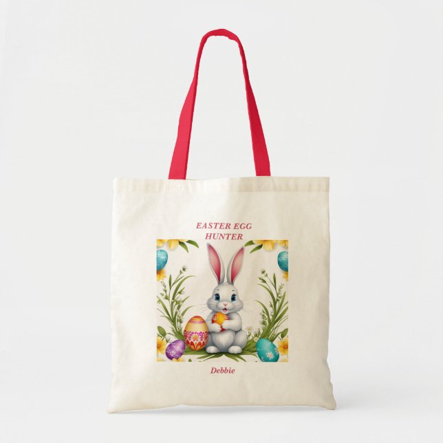 Tote Bag Lapin blanc de Pâques (Devant)