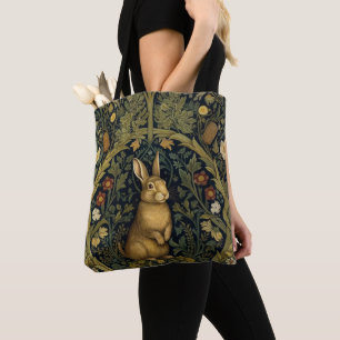 Tote Bag Lapin dans la forêt style Art nouveau