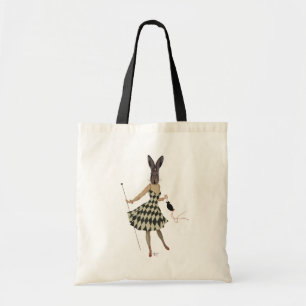 Tote Bag Lapin dans la robe blanche noire