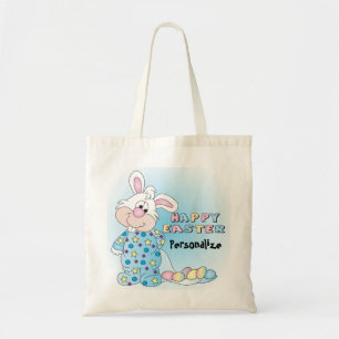 Tote Bag Lapin de Pâques heureux avec des oeufs de pâques