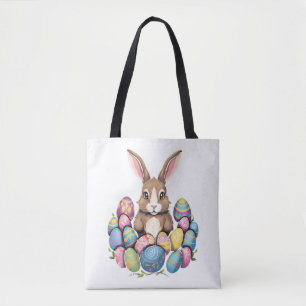 Tote Bag Lapin de Pâques OEufs colorés Chasse aux oeufs de 