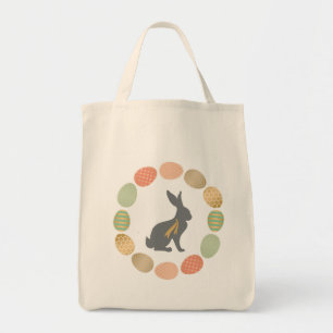 Tote Bag lapin et oeufs vintages modernes de Pâques