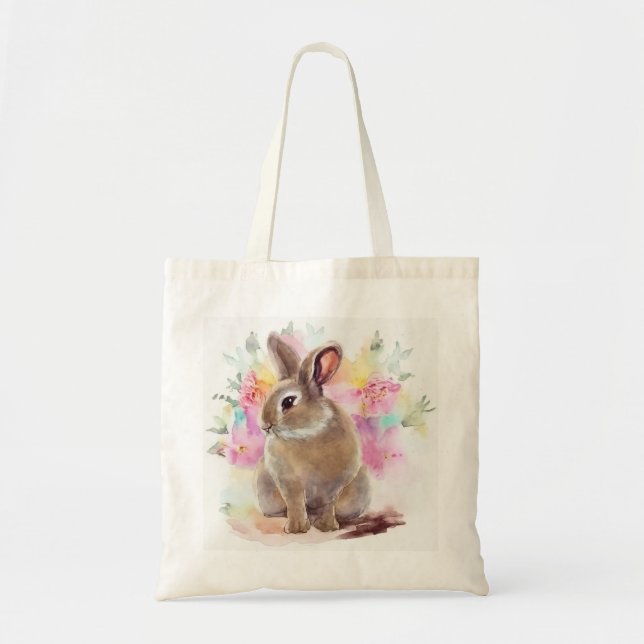 Tote Bag Lapin Fleur (Devant)