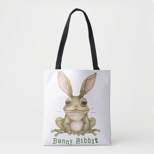 Tote Bag Lapin Grenouille Lapin Flexible Oreilles Toad Drôl (Devant)