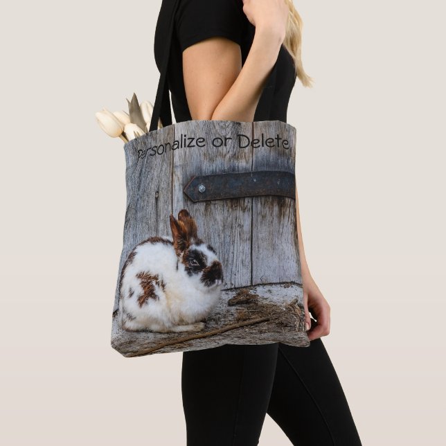 Tote Bag Lapin lapin Brown et blanc sur la ferme (De près)