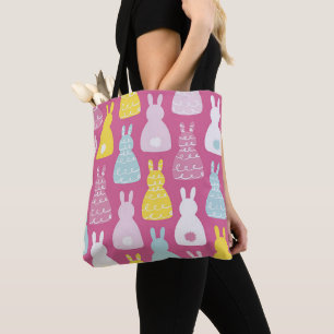 Tote Bag Lapin Lapin Pâques Rose Joli Motif