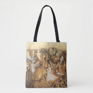 Tote Bag Lapin parmi les fées, Contes de fées vintage