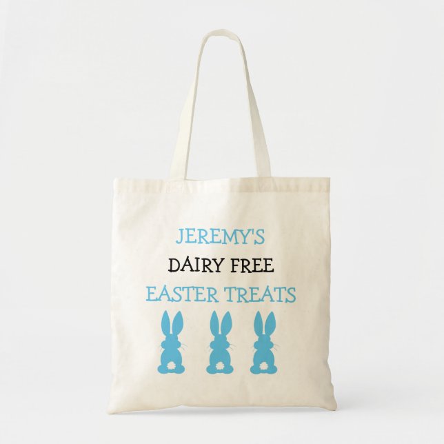 Tote Bag Lapins bleus Pâques personnalisée par allergie (Devant)