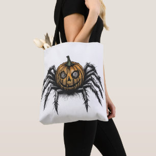 Tote Bag L'araignée à tête de citrouille