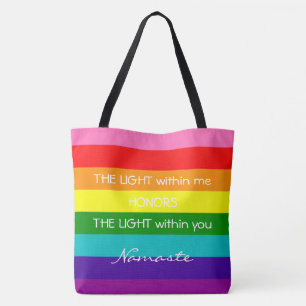 Tote Bag L'arc-en-ciel colore l'amour inspiré de salutation