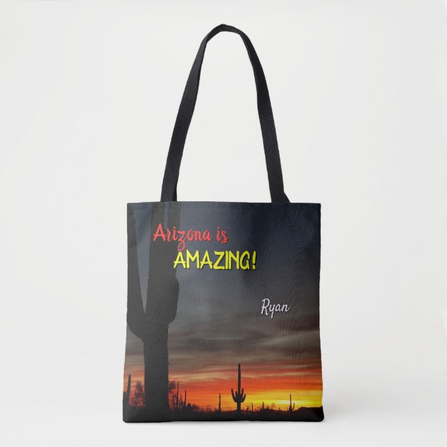 Tote Bag "L'Arizona est Extraordinaire !" Sunset Sonoran De (Devant)