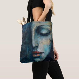 Tote Bag L'art Abstrait de la femme bleue