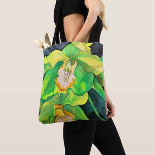 Tote Bag L'art botanique de l'orchidée verte