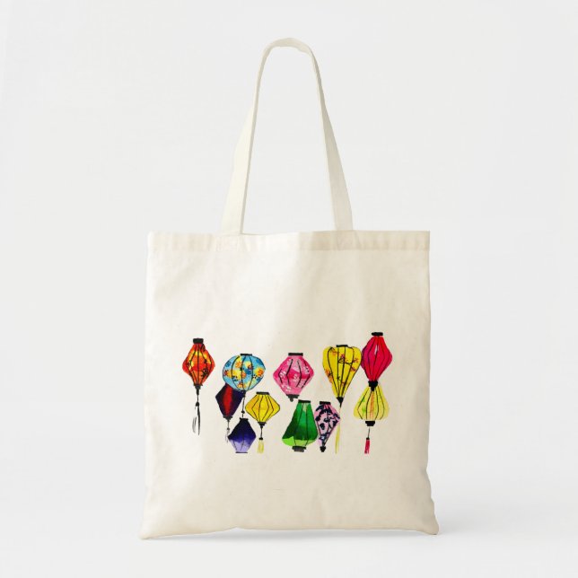 Tote Bag L'art coloré de la lanterne chinoise (Devant)