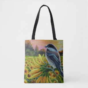 Tote Bag L'art de l'aquarelle de la ferme de tournesols d'o