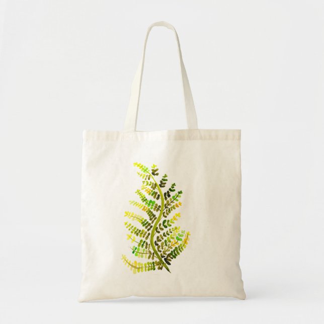 Tote Bag L'art plante de la feuille de fougère verte (Devant)