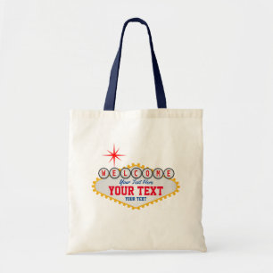 Tote Bag Las Vegas Affiche de bienvenue Votre texte