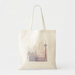 TOTE BAG LAS VEGAS SKYLINE POSTER PASTEL