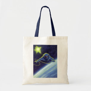 Tote Bag L'astronaute de science-fiction vintage sur une ma